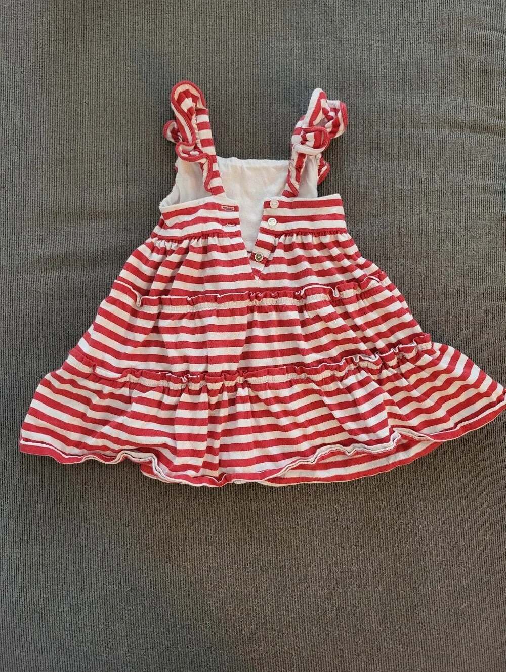 Ralph Lauren Infant Girl Dress W/bloomers 6m Red & White Stripe